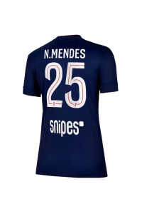 Paris Saint-Germain Nuno Mendes #25 Jalkapallovaatteet Naisten Kotipaita 2025-26 Lyhythihainen